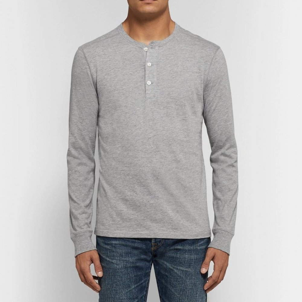 J.Crew Men's Gray Henley Long Sleeve